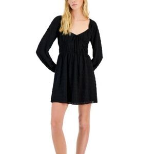 Kingston Grey Sweetheart-neck Smocked Dress In Black Size Large